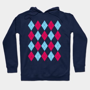 Pink and Blue Argyle Hoodie